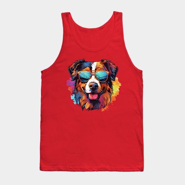 Pawsome Shades: Doggo Design Fun Tank Top by Arsy Art